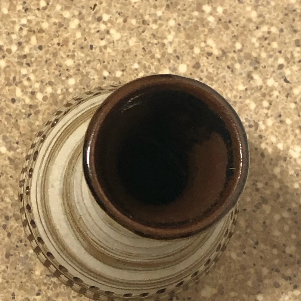 Handcrafted Two-Tone Stoneware Clay Pottery New Zealand Vase